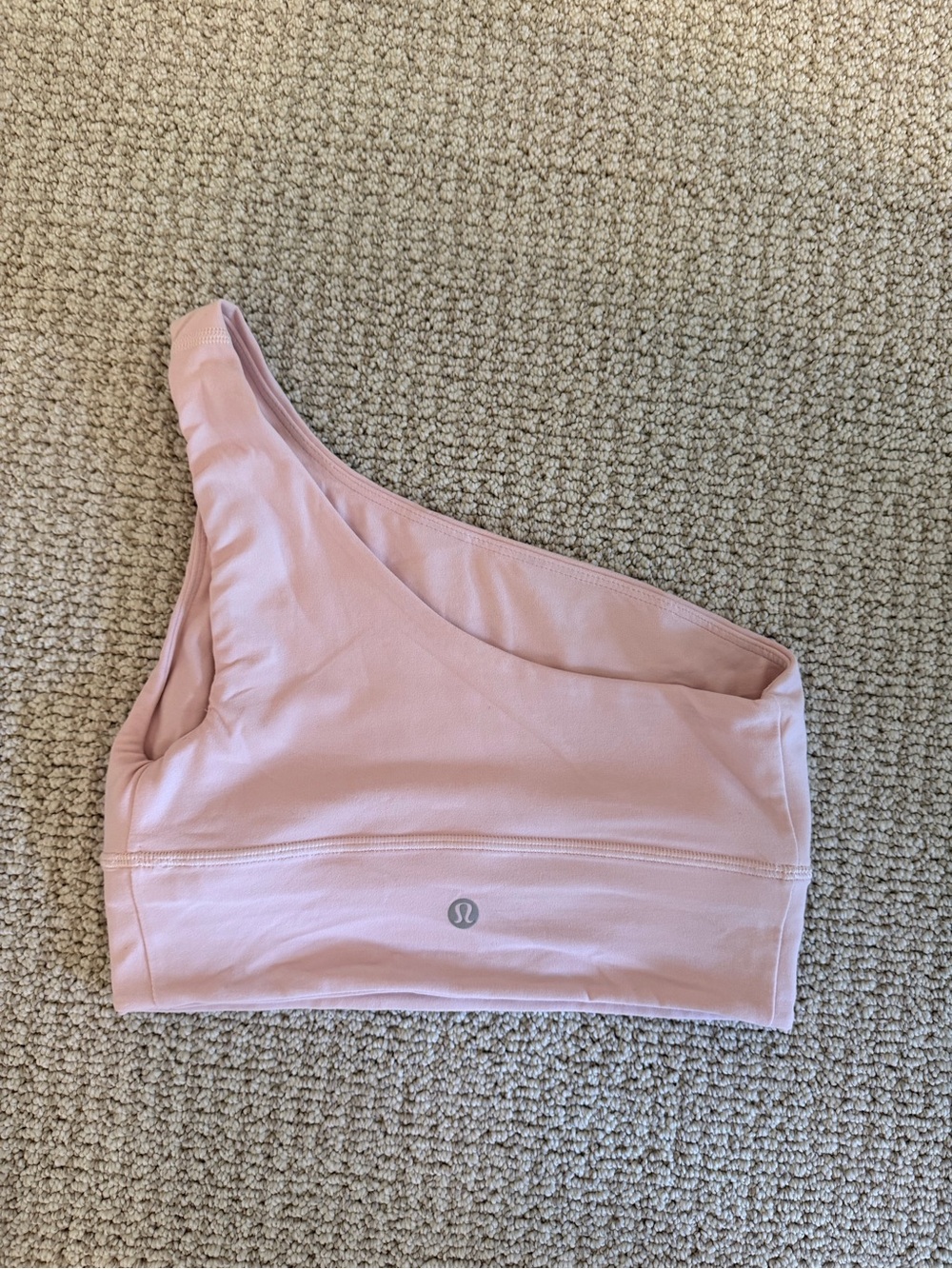 Lululemon One-Shoulder Sports Bra in Blush Pink